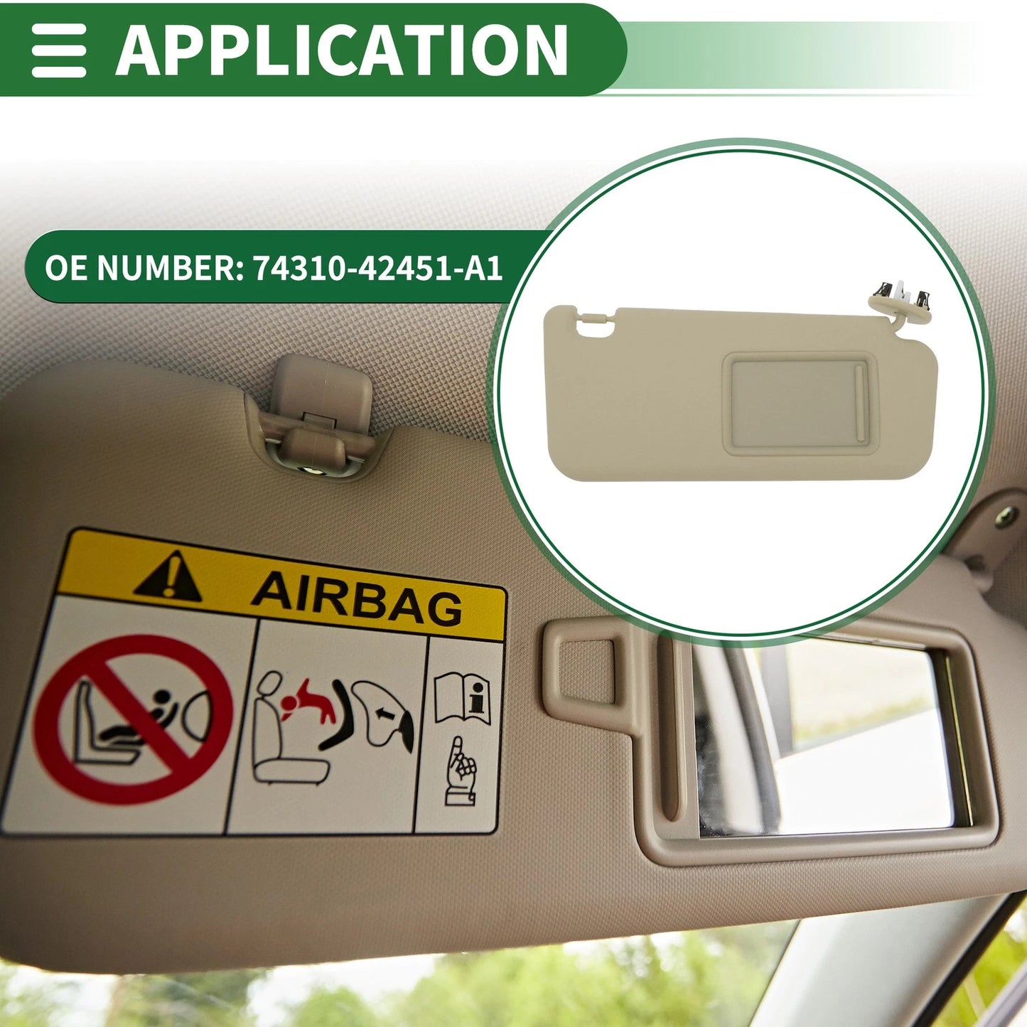 Sun Visor for Toyota RAV4 2006-2008 with Mirror (2 x)