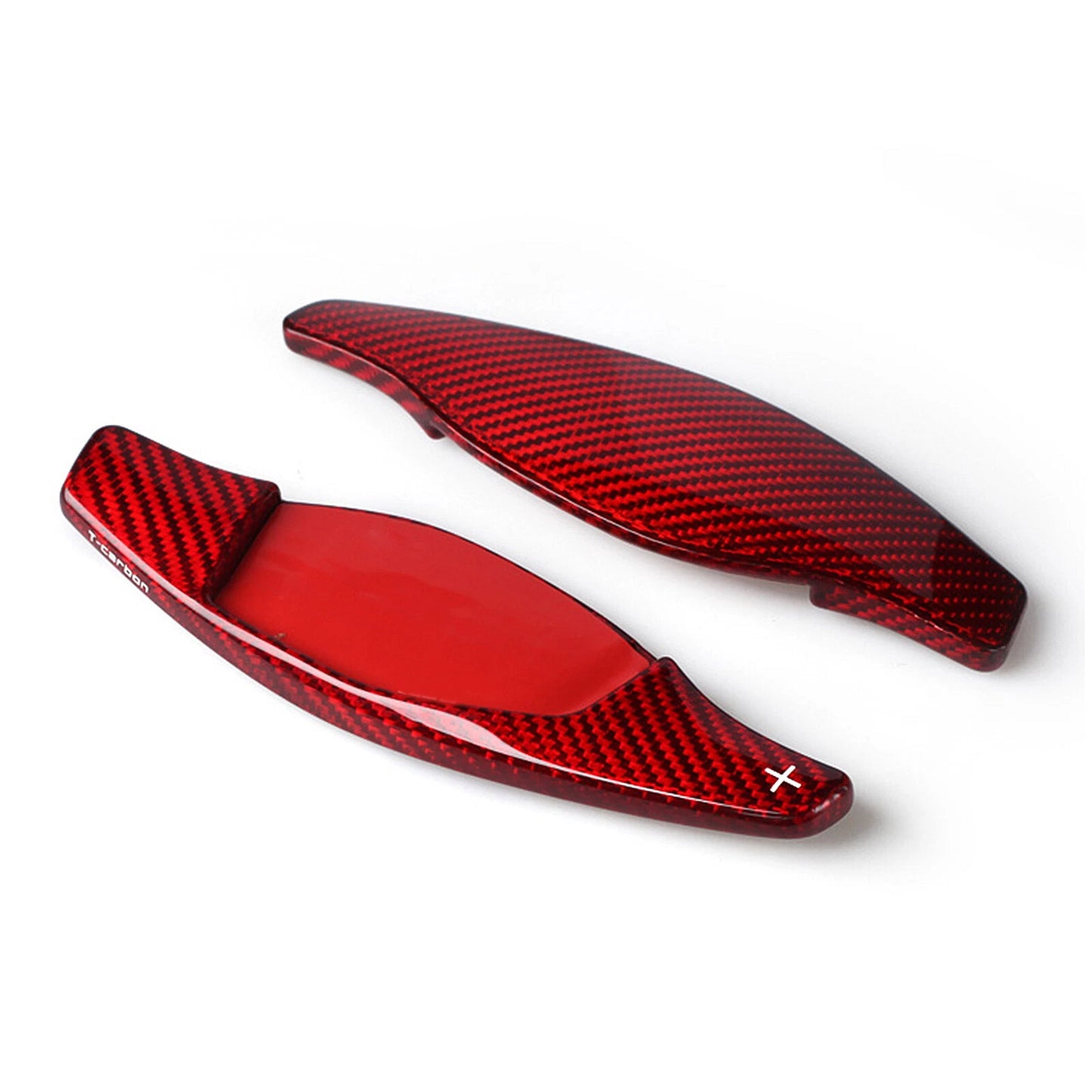 Red Carbon Steering Wheel Shift Paddle Extensions for AUDI R8 RS3 RS4 RS5 (2007-2023)