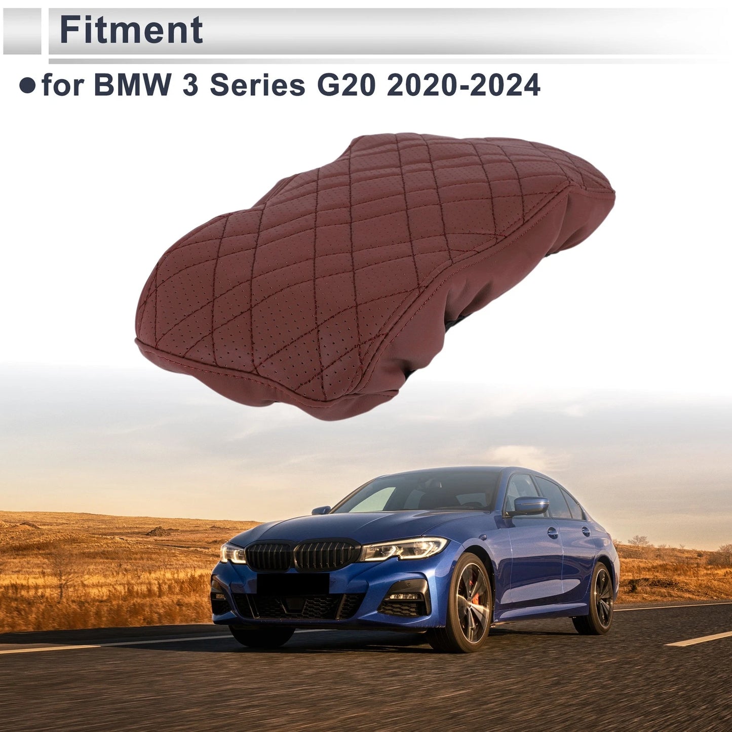 Center Console Cover for BMW 3 Series G20 (2020-2024) Wine Red 1 Pc