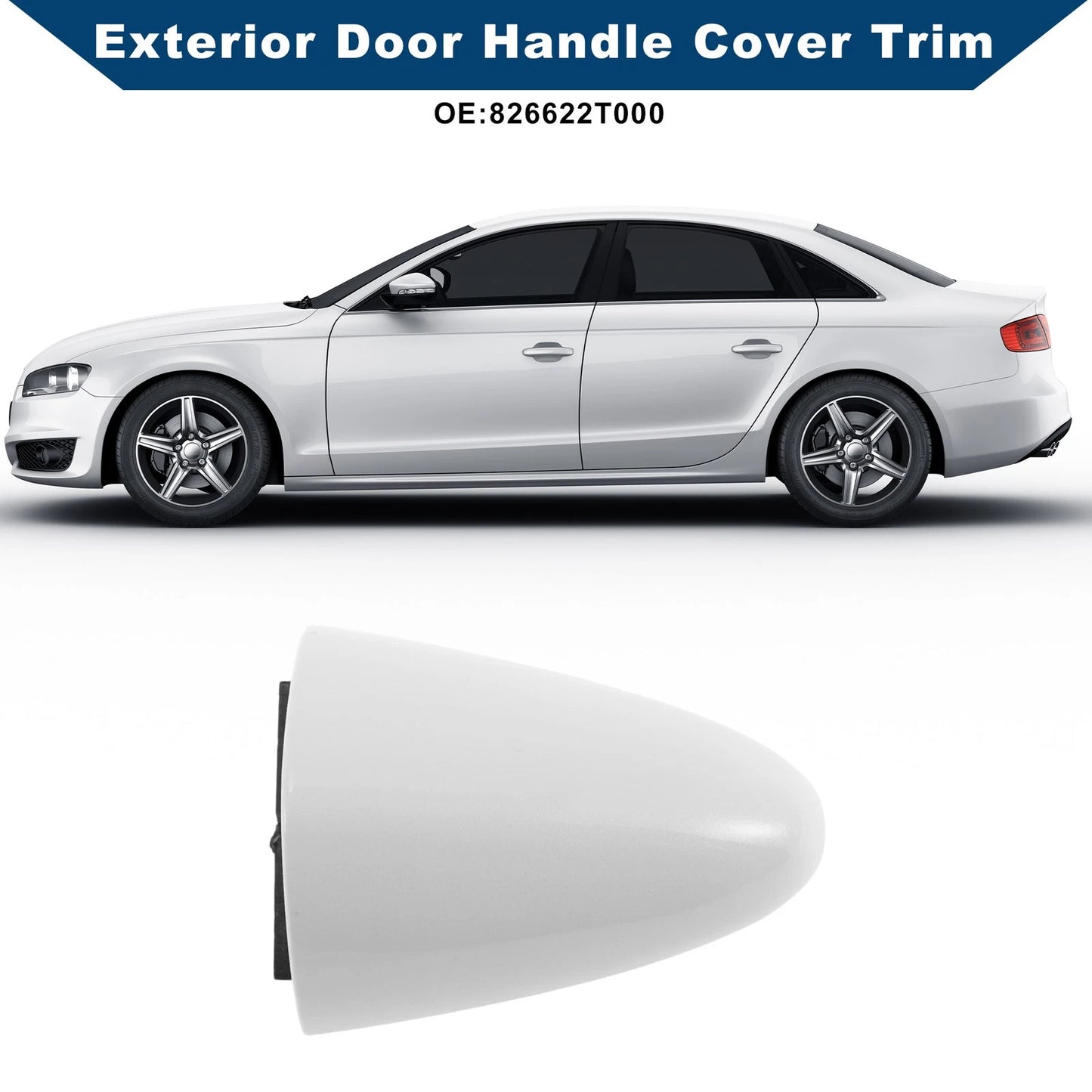 White ABS Exterior Door Handle Cover Trim for Kia Optima (2011-2016)