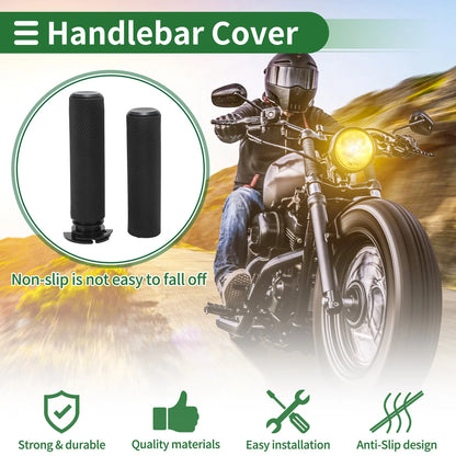 7/8" 22mm Hand Grips TPU Black for Motorcycle