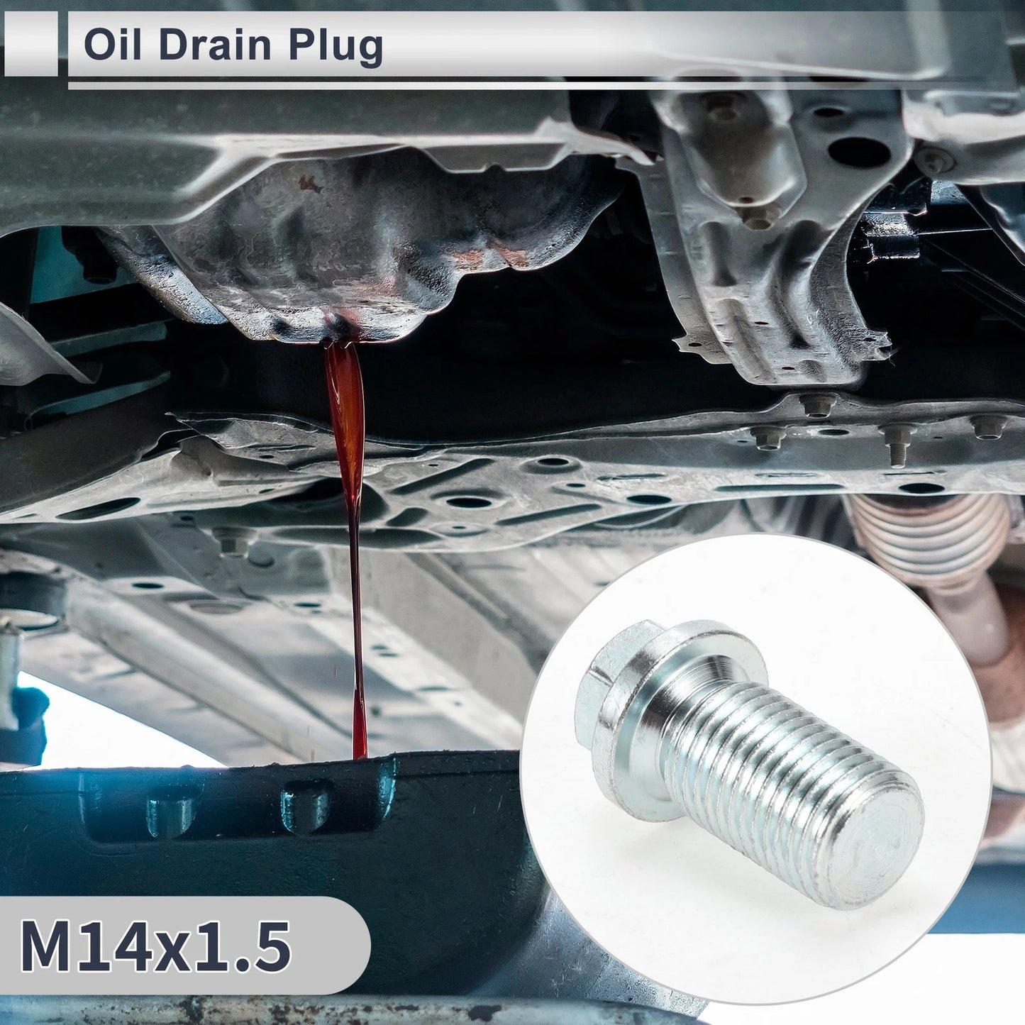 1 Set M12x1.5 1.3in Oil Drain Plug with Gasket for Car/Motorcycle
