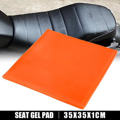 35x35x1cm Motorcycle Seat Gel Pad Soft Cushion Orange for Make Model