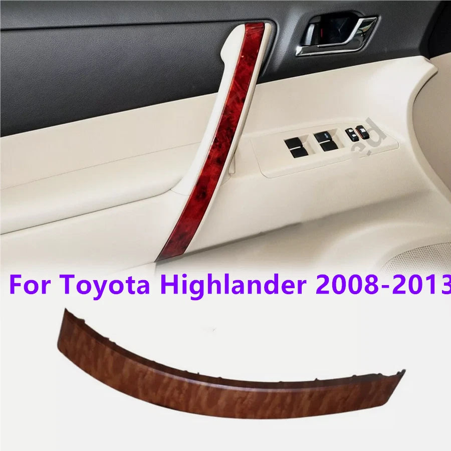 Wood Front Left Armrest Door Handle Cover Trim for Toyota Highlander (2008-2013)