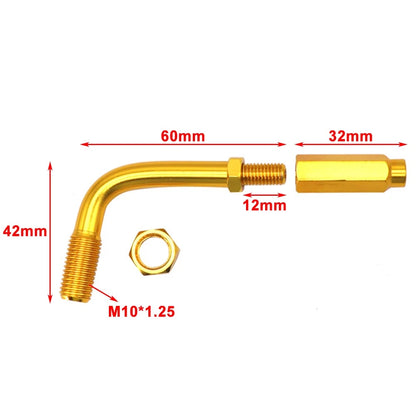 90 Degree Throttle Cable Adjuster for Motorcycle - Aluminum Gold M10