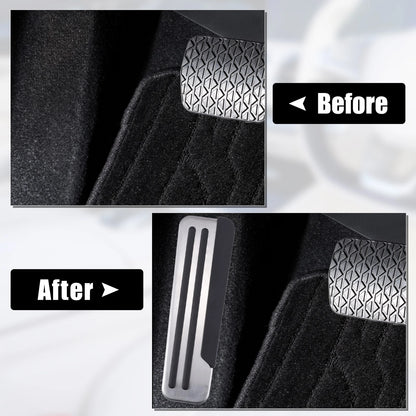 Foot Pedal Covers Non-Slip No Drill Metal for Nissan Infiniti Silver Tone