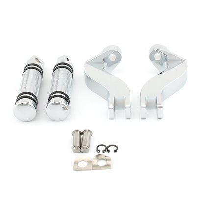 Chrome Rear Foot Pedals Bracket Mount Kit for Harley Davidson Touring (1993-2023)