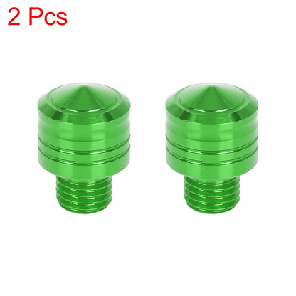 2 x 10mm Mirror Hole Plugs Reverse Screw Green for Motorbike Motorcycle