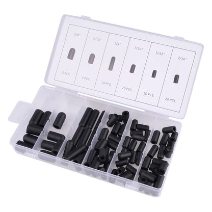 80pcs Rubber Carburetor & Vacuum Cap Assortment 3/16" - 7/32" for Cars