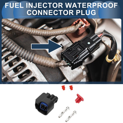 2 Pin Fuel Injector Waterproof Connector Plug for Chevrolet Black