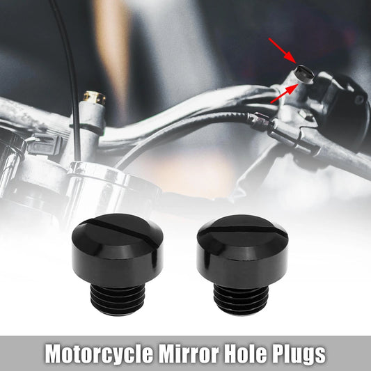 2 x Hole Plugs Screws / M10x1.25 / Motorcycle Left Side Mirror for Universal