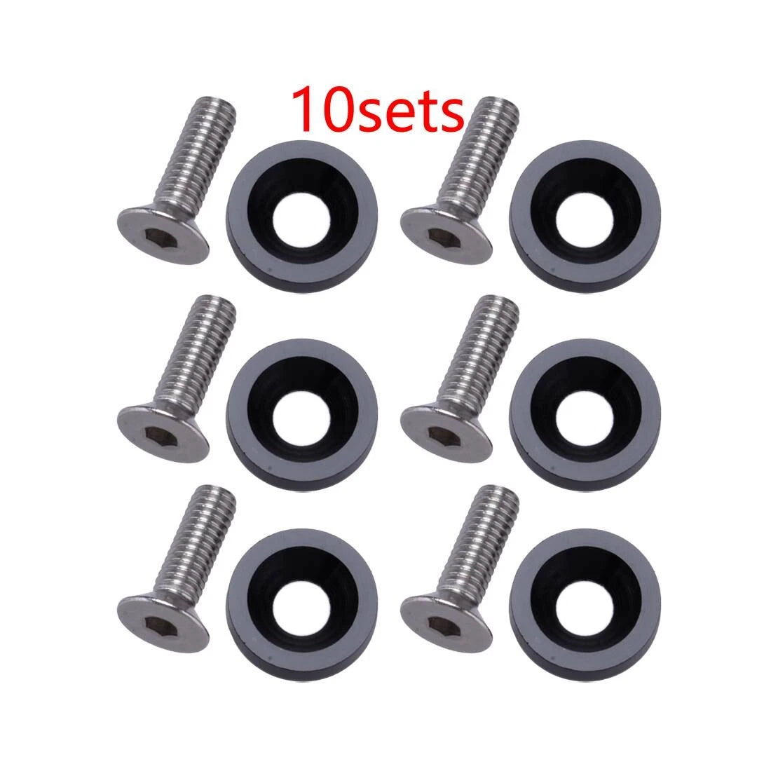 10 x Black JDM Engine Bay Dress Up Kit Fender Washers & M6 Bolts