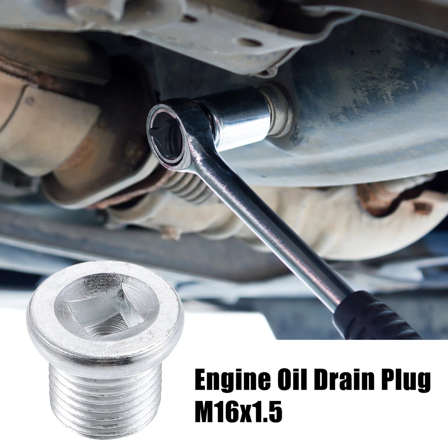 M16x1.5 Steel Engine Oil Drain Plug Screw & Gasket for Nissan