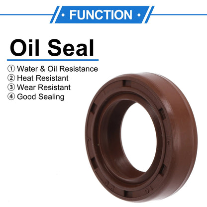 Oil Seal 16x26x7mm Brown 2 Pcs for Rotary Shaft Seal FKM Rubber