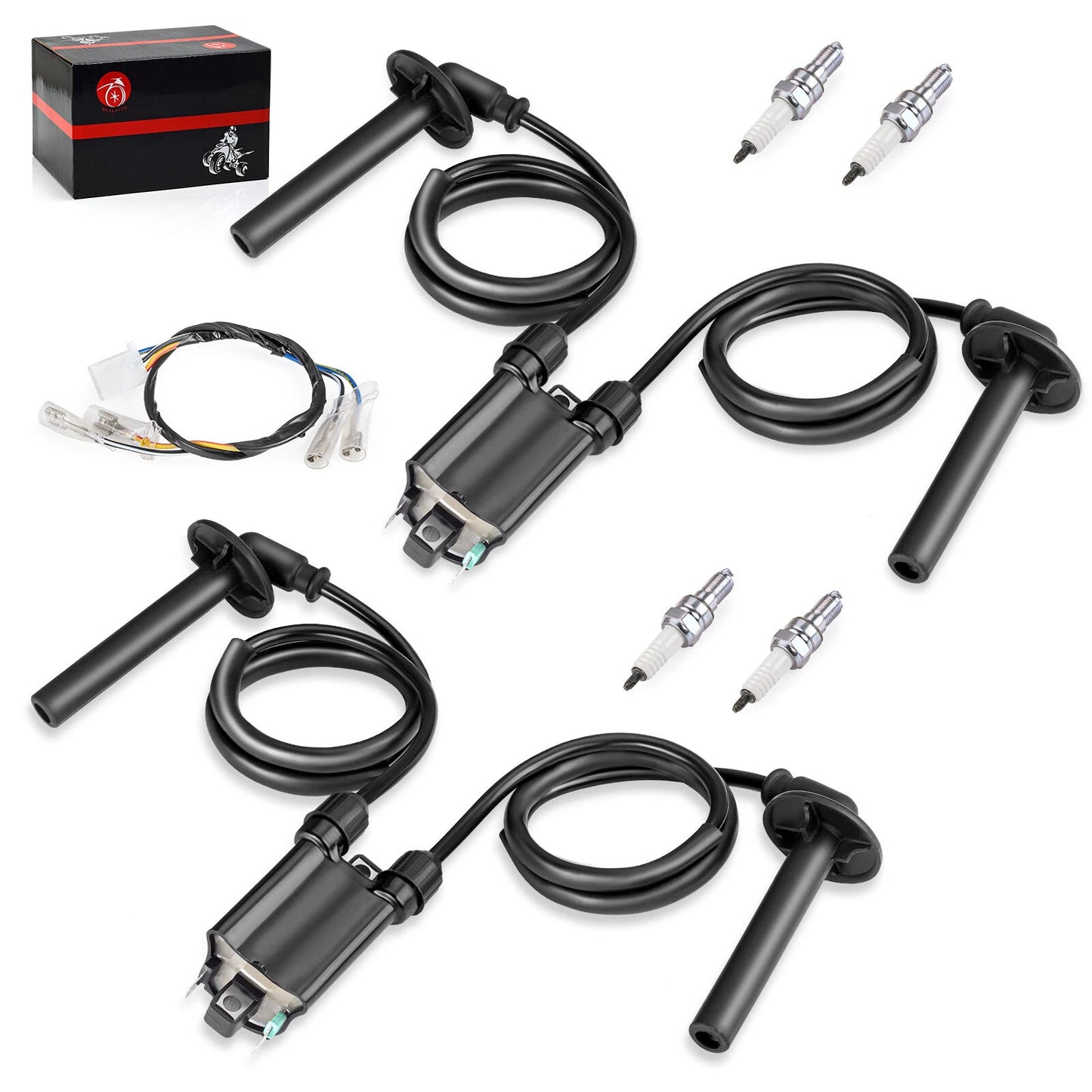 2 x Coil & Spark Plug + Ignition Sub Harness for Honda ST1100 (1991–2003)