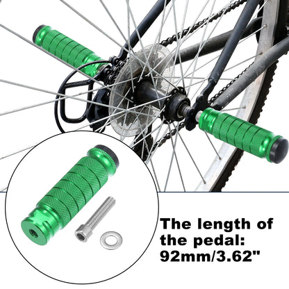 Pair Rear Foot Pegs Green for BMX MTB Bike 1/4 Inch Axles