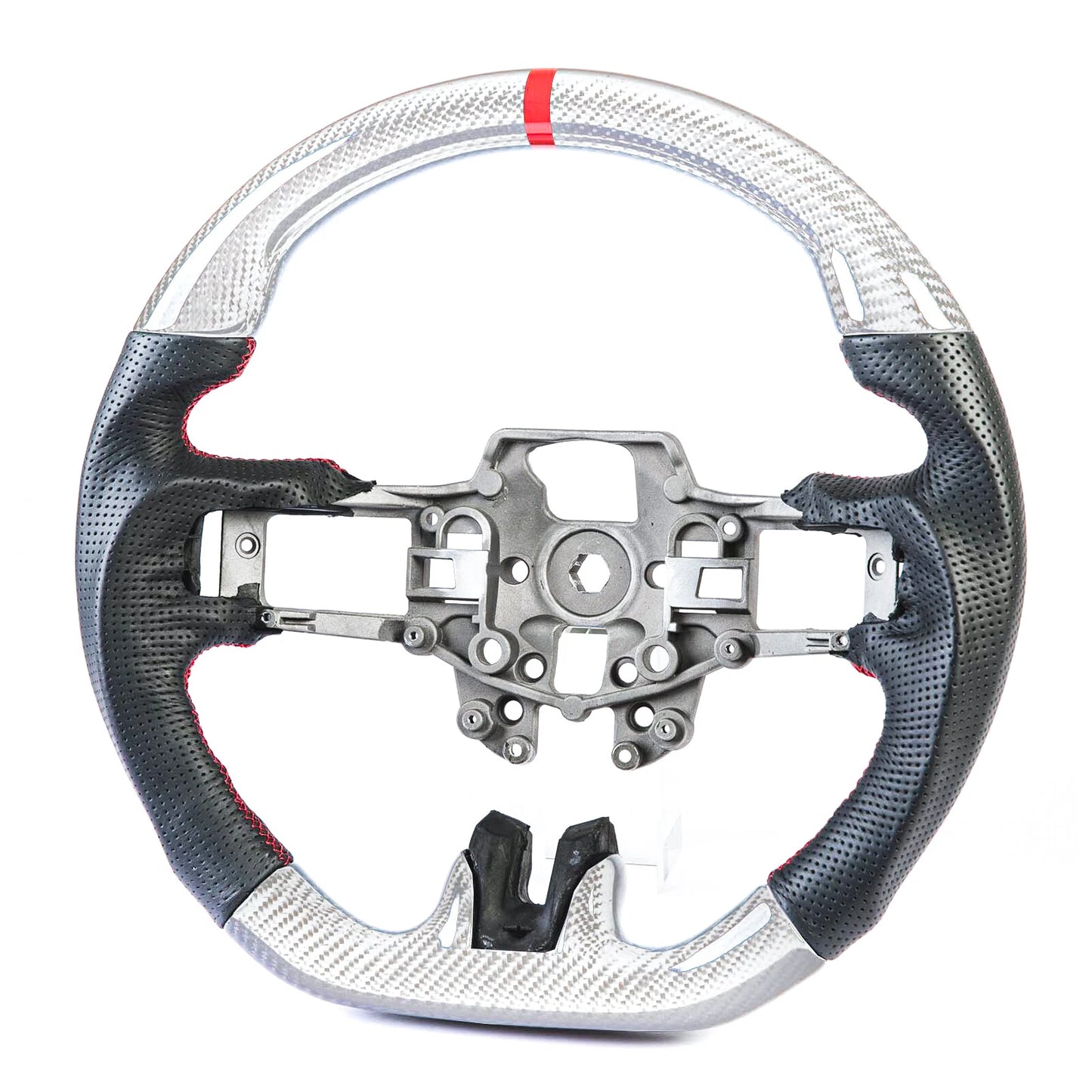 Silver Carbon Steering Wheel for Ford Mustang 2.3 EcoBoost (2015-2023)