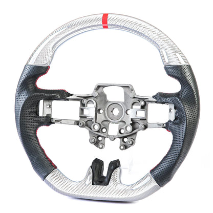 Silver Carbon Steering Wheel for Ford Mustang 2.3 EcoBoost (2015-2023)