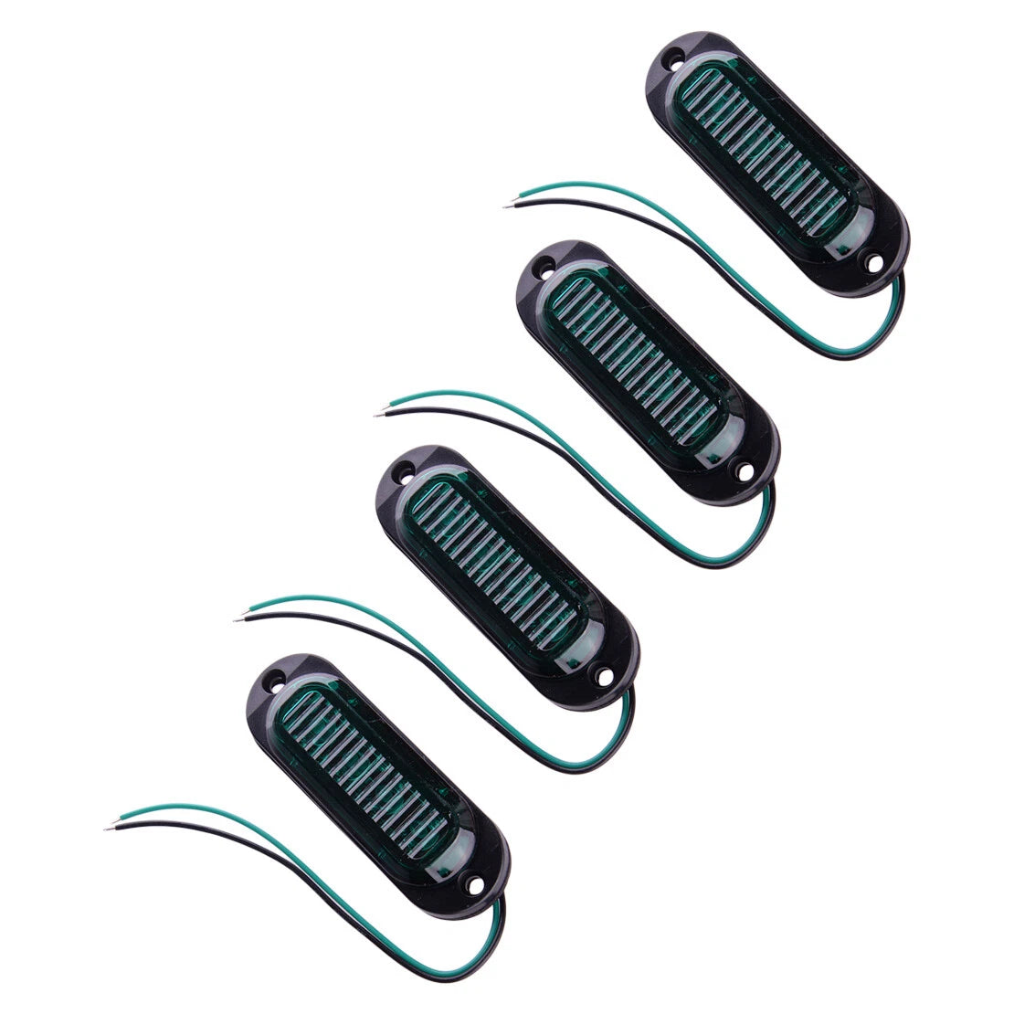 4 x Green LED Oval Side Marker Lights for Truck Trailer (Waterproof)