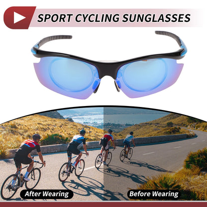 1 Pc Motorcycle Riding Goggles Blue Lens Black Blue Frame Tri-acetel Cellulose for Make Model