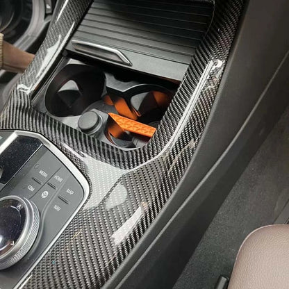 Real Carbon Fiber Gear Shift Panel Frame Replace Cover For BMW X3 X4 X3M X4M G01