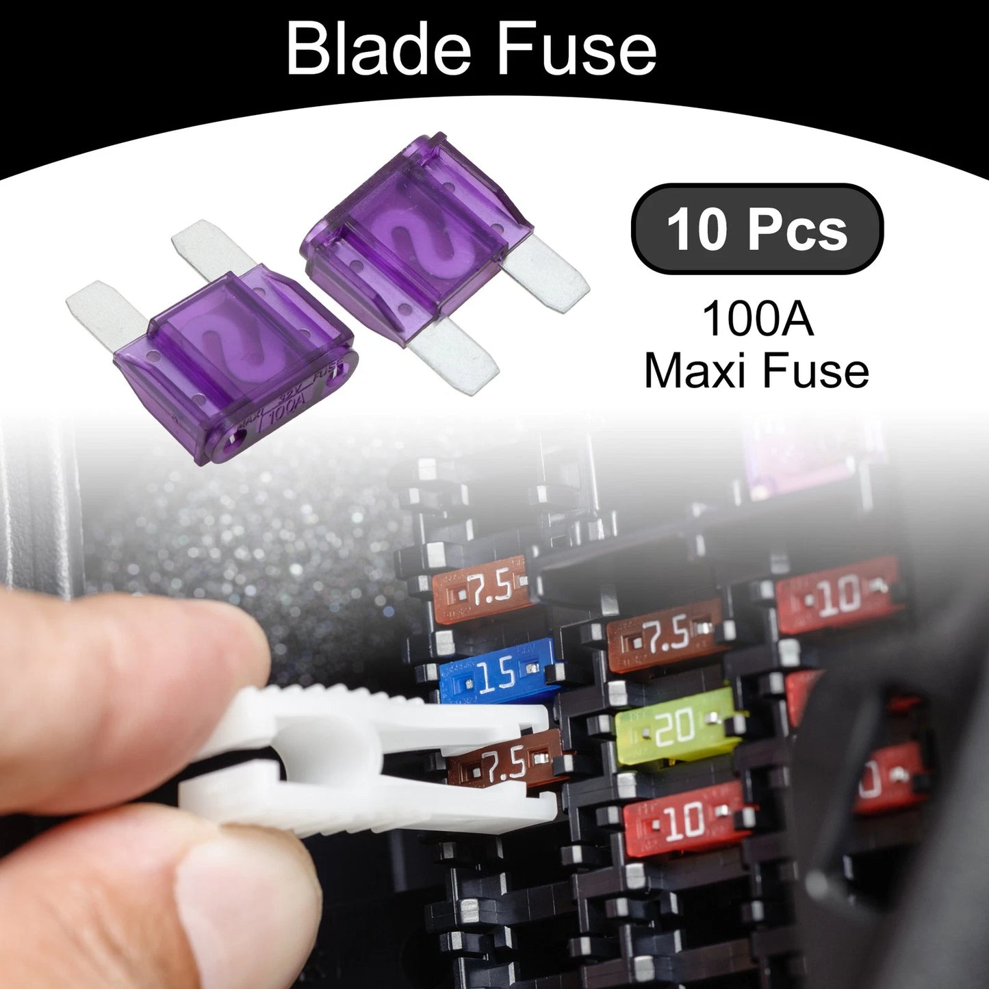 Blade Fuse 100A Maxi for Car Boat Truck RV Motorcycle Purple 10 Pcs