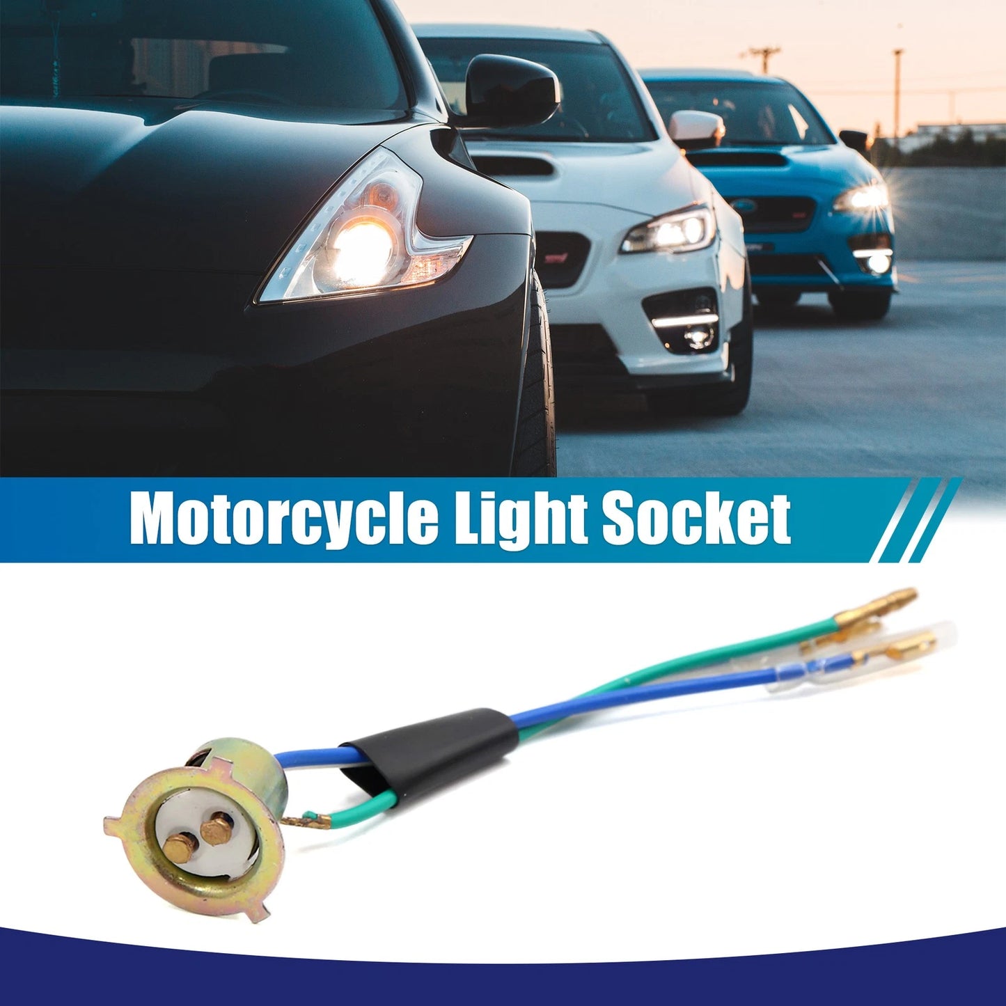 Item 1 3-Wire Headlight Harness Socket Connector for Motorcycle