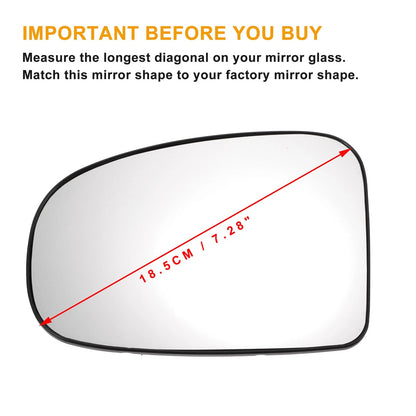 Left Side White Mirror Glass Back Heated for TOYOTA PRIUS (2009–2016)