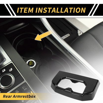 Carbon Fiber Armrestbox Rear Cup Holder Covers for Toyota Tundra (2022-2024)