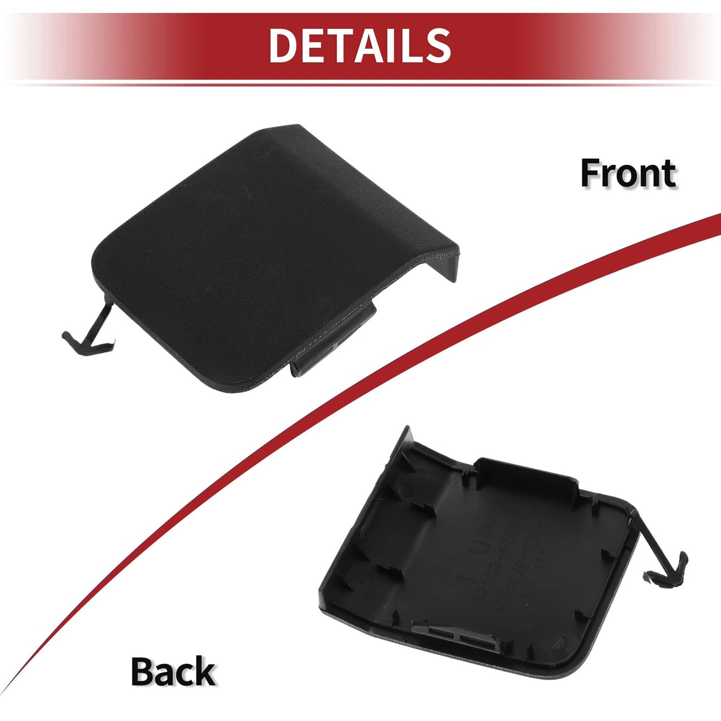 Rear Tow Hook Cover for Toyota Prius (2021-2022) Black 1 x Cap