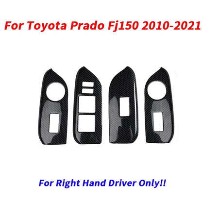 RHD Carbon Fiber Door Window Switch Panel Cover for Toyota Prado Fj150 (2010–2021)