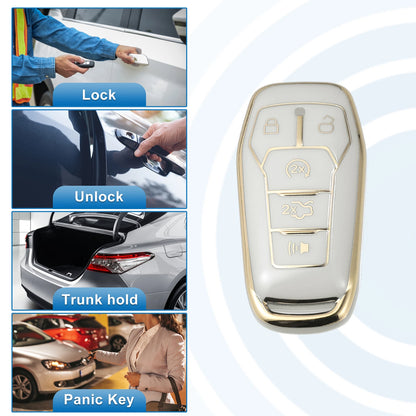 TPU Remote Key Fob Case Cover 5 Button for Ford Fusion F150 Mustang (2006-2020)