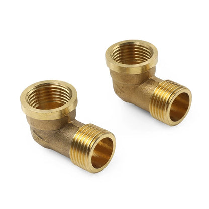 2 x Brass Hose Fitting 90 Degree Elbow G1/2 Male x G1/2 Female for Various Models