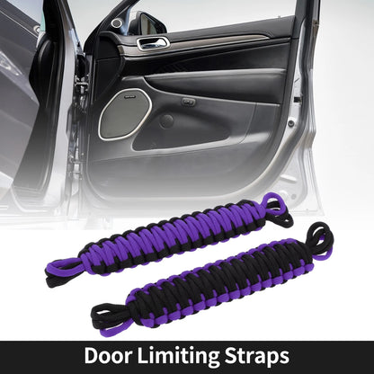2 x Door Limiting Straps for Jeep Wrangler TJ JK JKU (2007-2018) - Black Purple