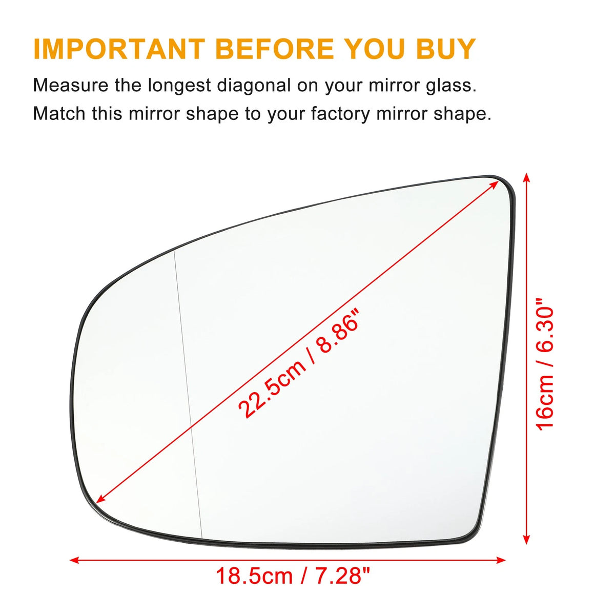 Left Mirror Glass Replacement with Backing Plate for BMW X6 (2008-2014)
Left Mirror Glass Replacement with Backing Plate for BMW X5 (2008-2014)