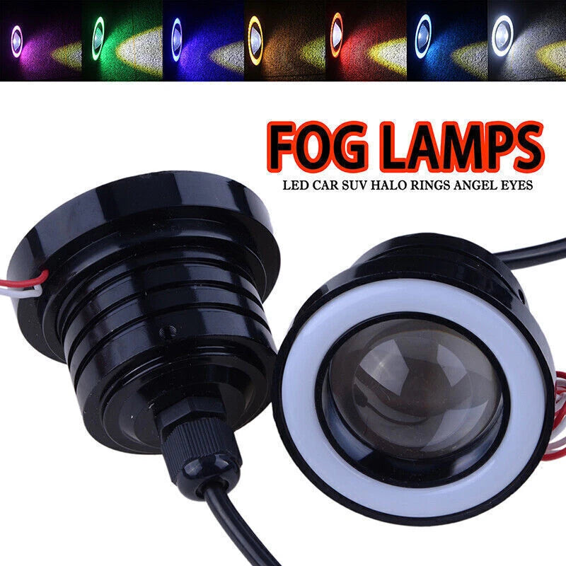 2.5" Universal COB Purple Fog Light Projector for Car Halo Angel Eyes LED