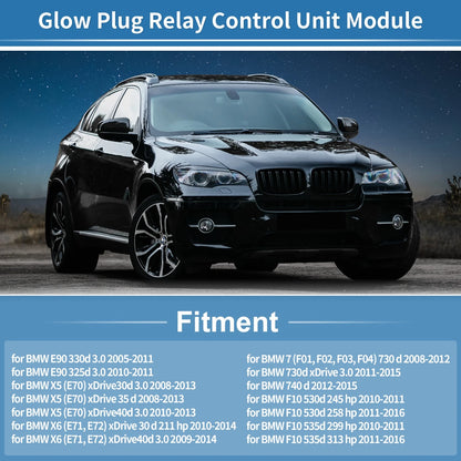 Glow Plug Relay Control Module for BMW X6 E71 xDrive40d 3.0 (2009-2014)