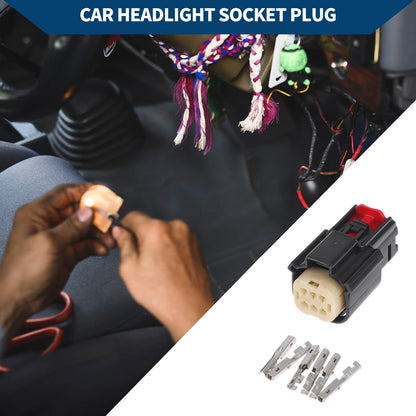 Headlight Socket Plug for Ford Mondeo (2000-2007) - 1 Set Black Plastic