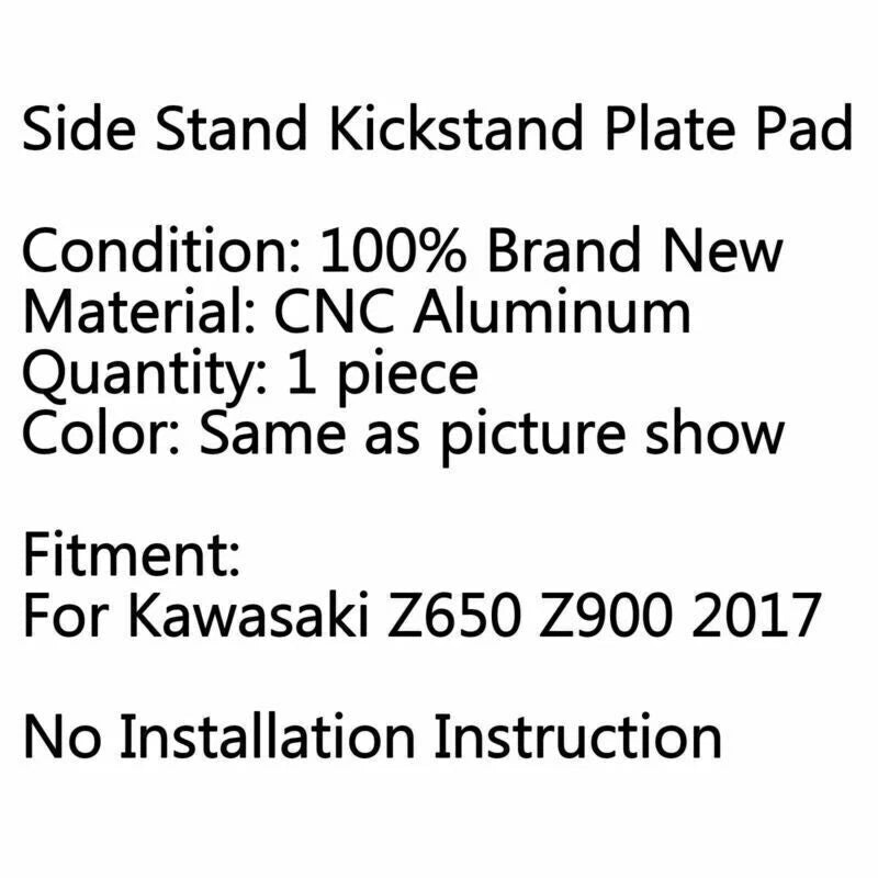 Side Pad Stand Extension Plate for Kawasaki Z650 Z900 (2017-2018)