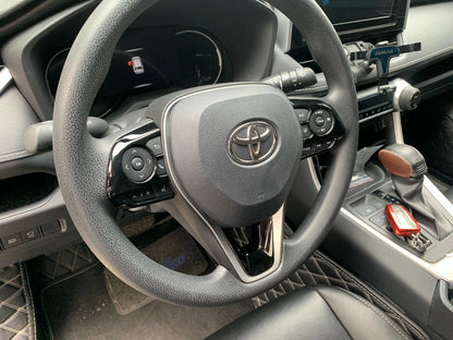 Steering Wheel Black Garnish Cover Trim for Toyota RAV4 (2019-2023) 3 x ABS
