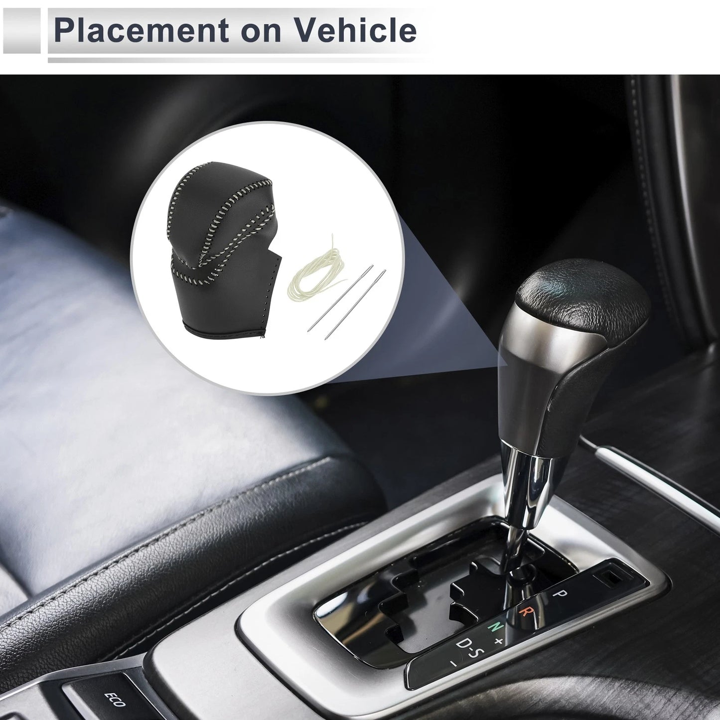 Car Gear Shift Knob Cover for Honda Accord (2013-2017) - 1 x Black Beige