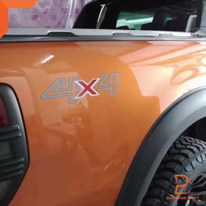 Silver 4x4 Side Cabin Rear Decal Sticker for Ford Ranger PX T6 (2015-2018)