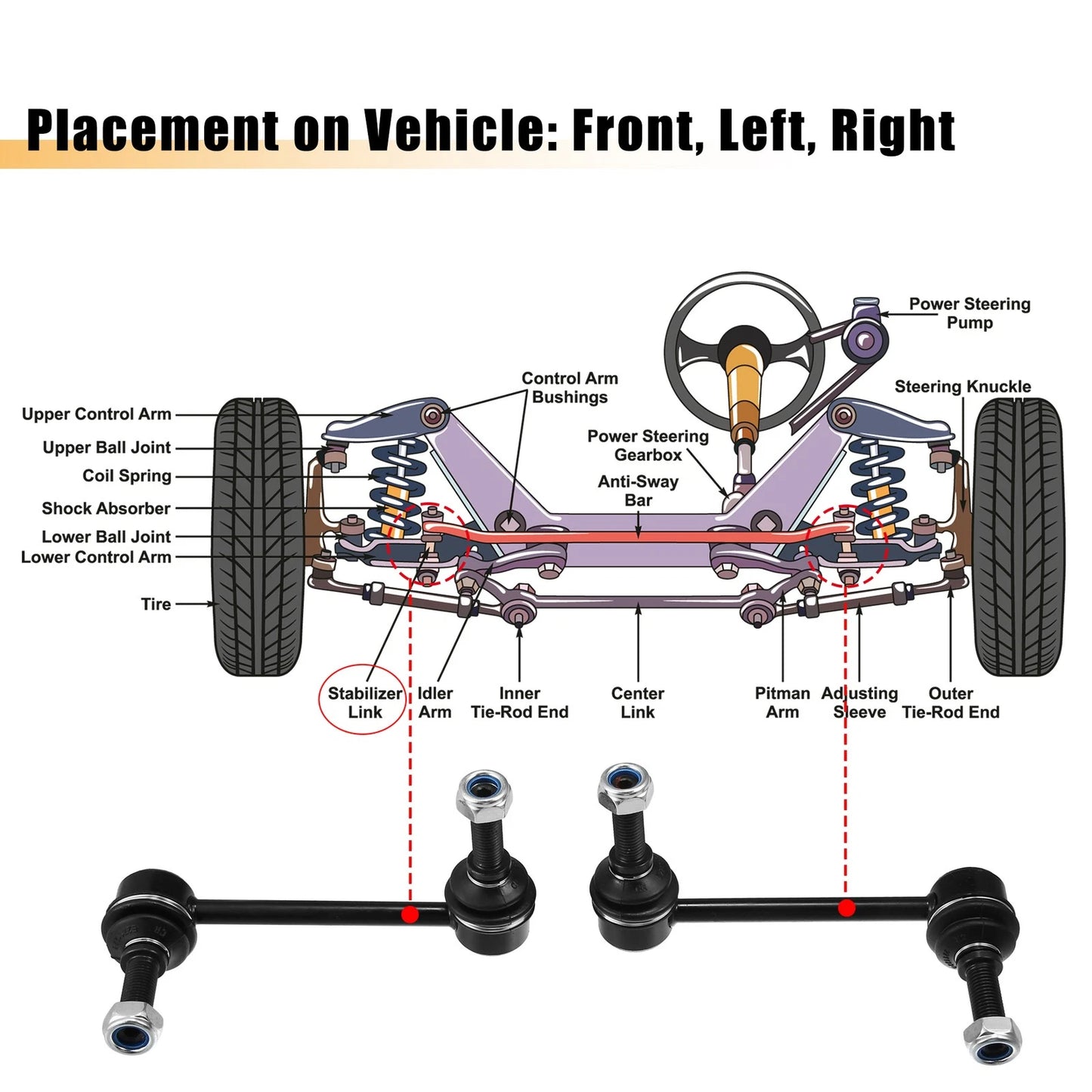 Front Sway Bar Links for Jeep Grand Cherokee (2011-2015)