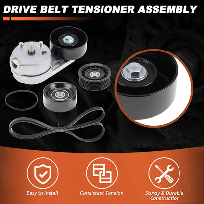 Serpentine Belt Drive Tensioner w/Idler for Ford Fusion (2006-2009)