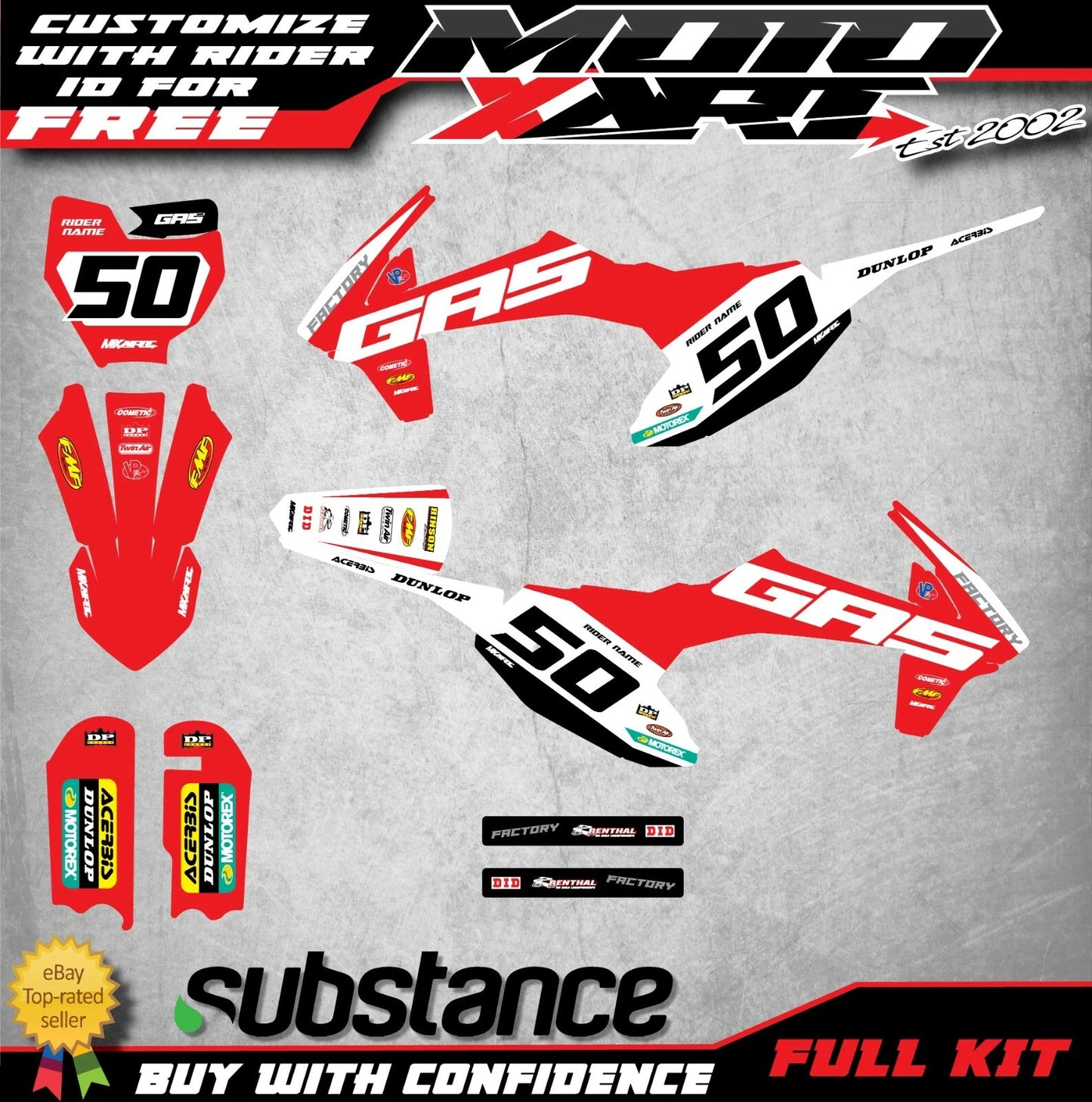 Custom Graphics Full Kit for Gas Gas MC 50 (2020-2022) SPIRIT STYLE Stickers