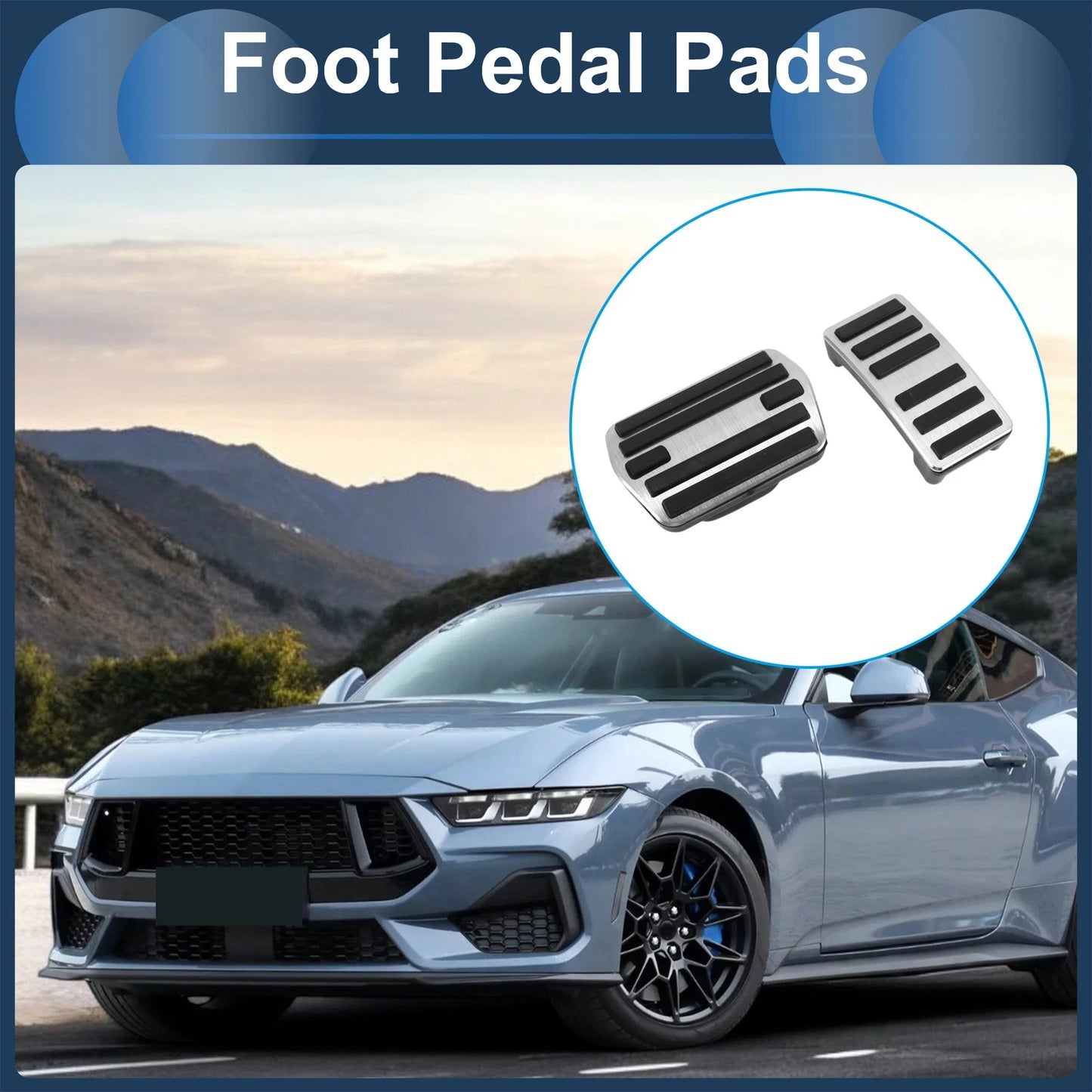 2 x Foot Accelerator Pedal Covers for Ford Mustang Mach-E (2021-2023)