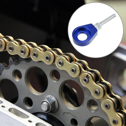 4 x / 15mm Dia Hole / Blue Universal Motorcycle Chain Axle Adjuster Tensioners for Motorcycle