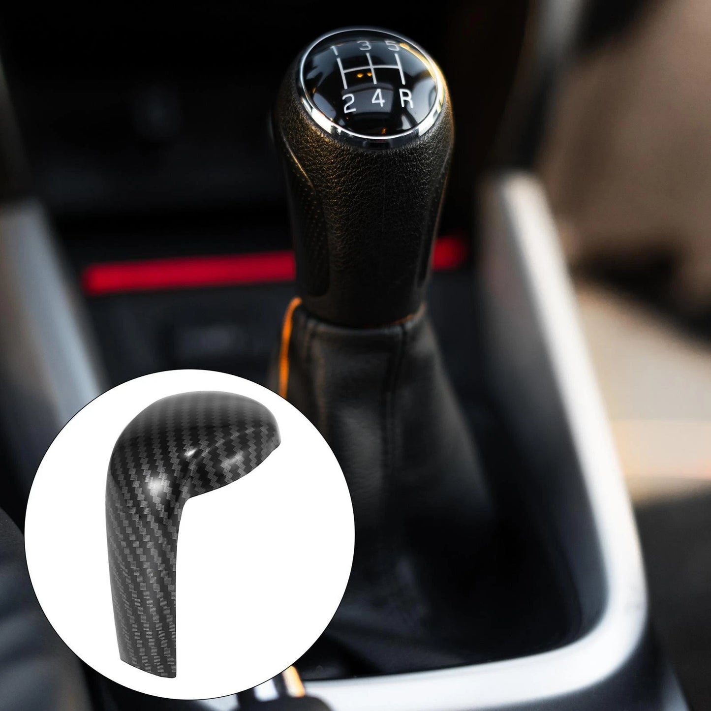 Carbon Fiber Gear Shifting Knob Cover for Mazda 2 3 6 CX-3 CX-5 (2003-2023)