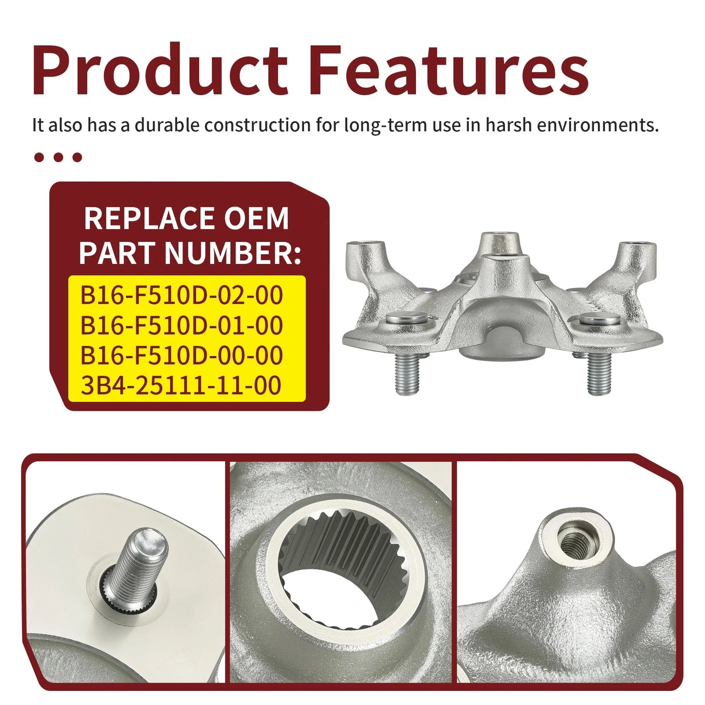 Front/Rear Wheel Hub for Yamaha Grizzly 700 YFM700 4x4 (2007-2024)