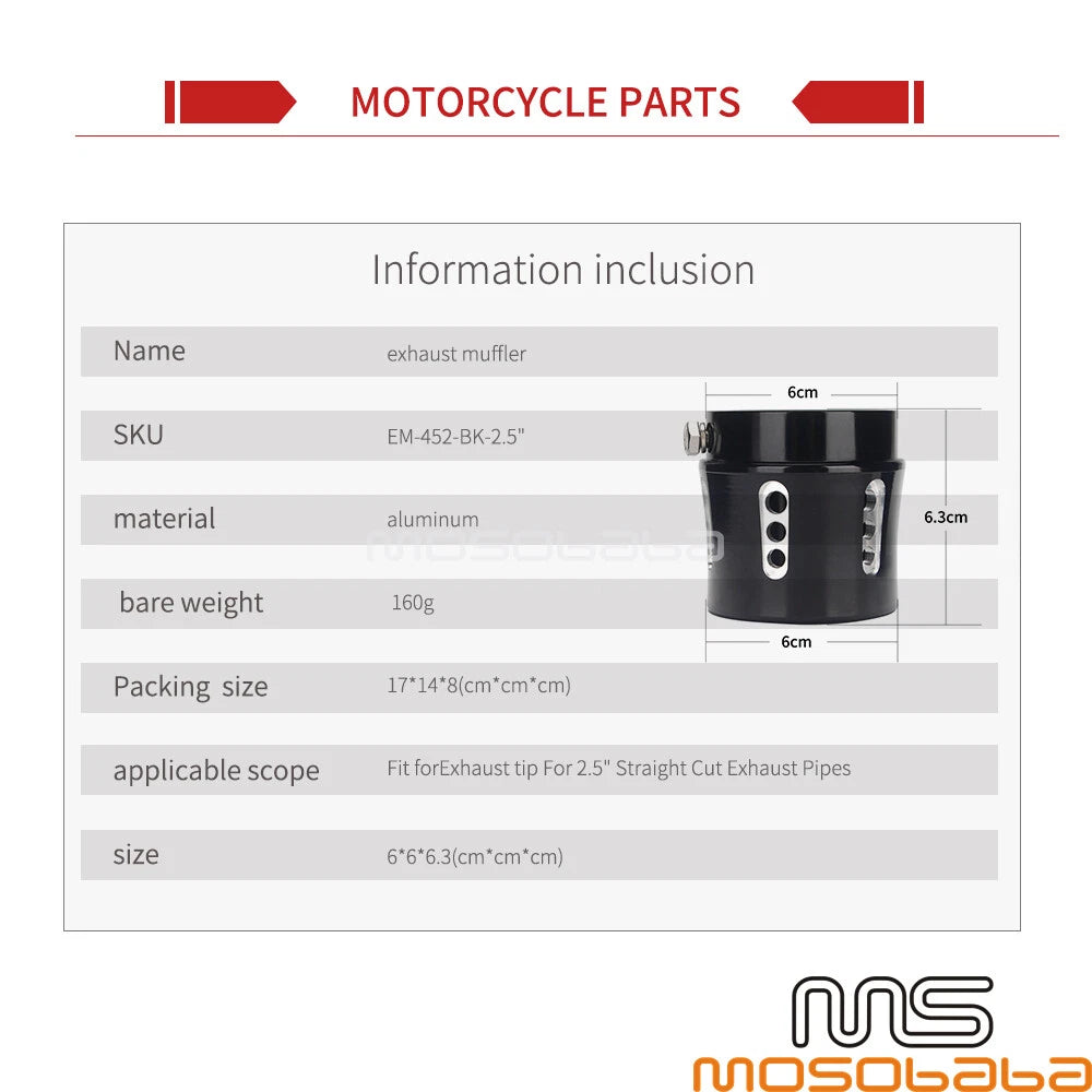 Exhaust Tip Muffler Pipe End Cap 2.5" for Harley